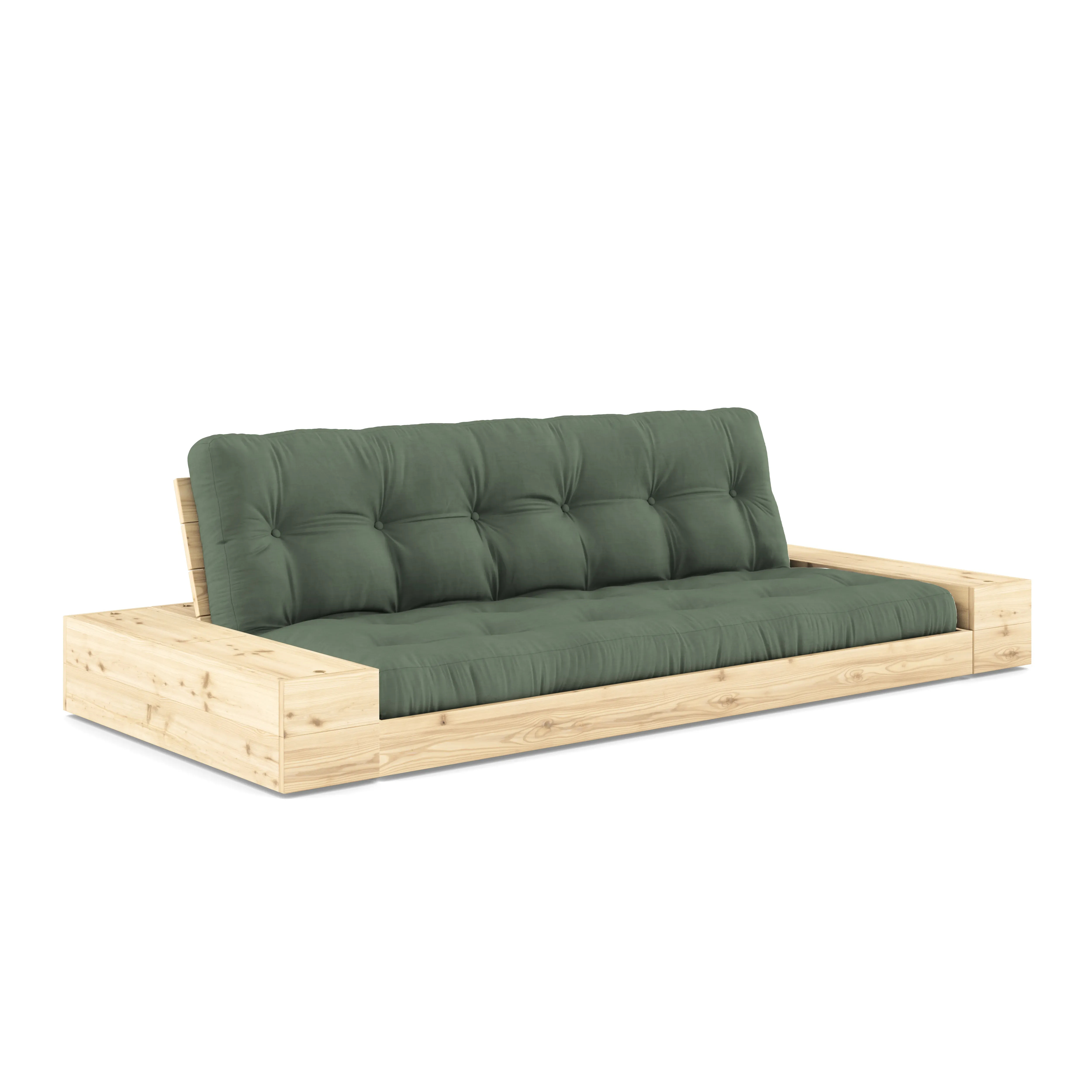 Karup Canapé-lit Base avec casiers de rangement - 756 Olive Green - 101 ClearLacquered