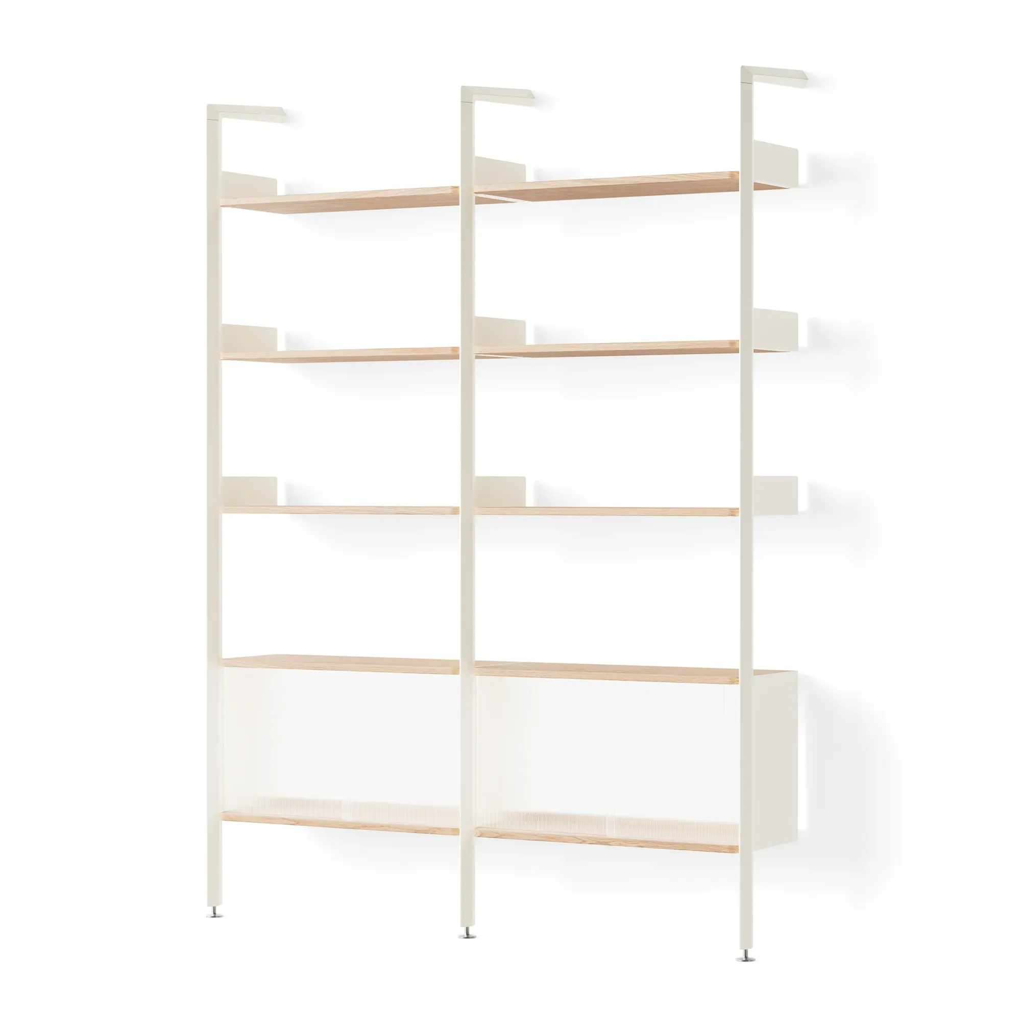 &Tradition Étagère Rombe avec élément de rangement Configuration E (IF3 & IF6) - Albâtre/Chêne