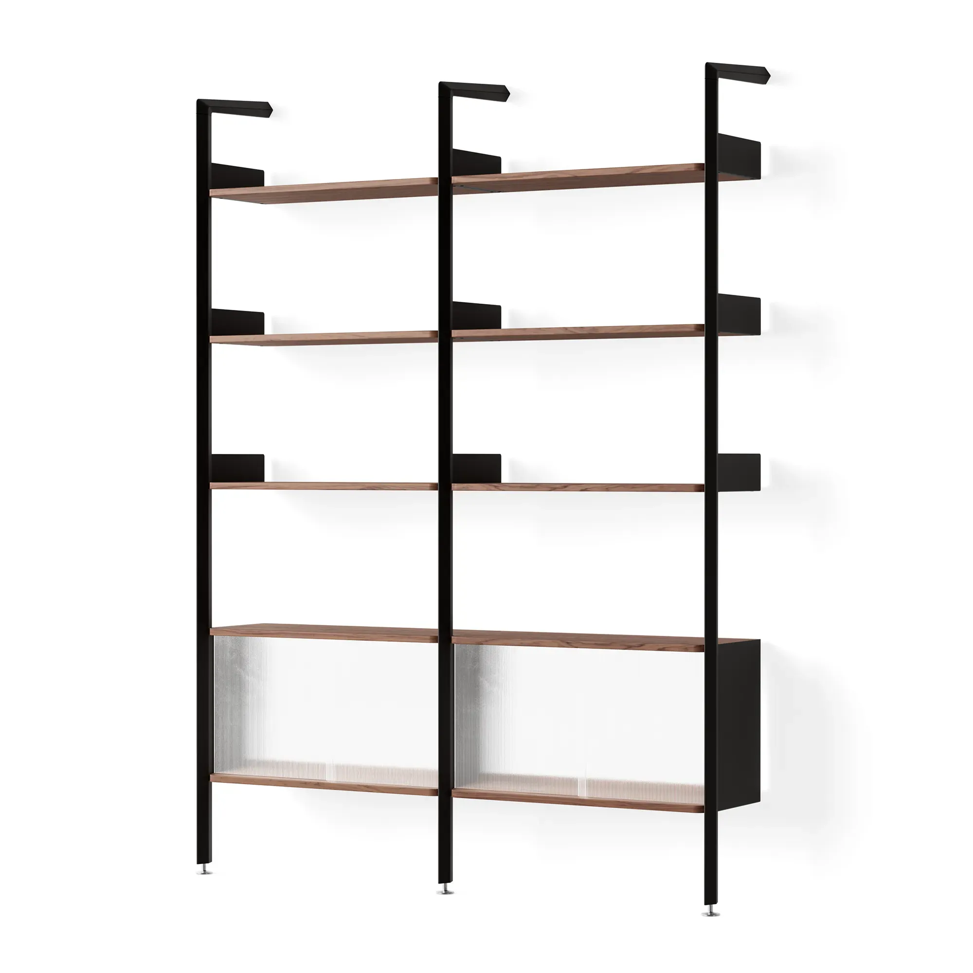 &Tradition Étagère Rombe avec élément de rangement Configuration E (IF3 & IF6) - Anthracite/Noix