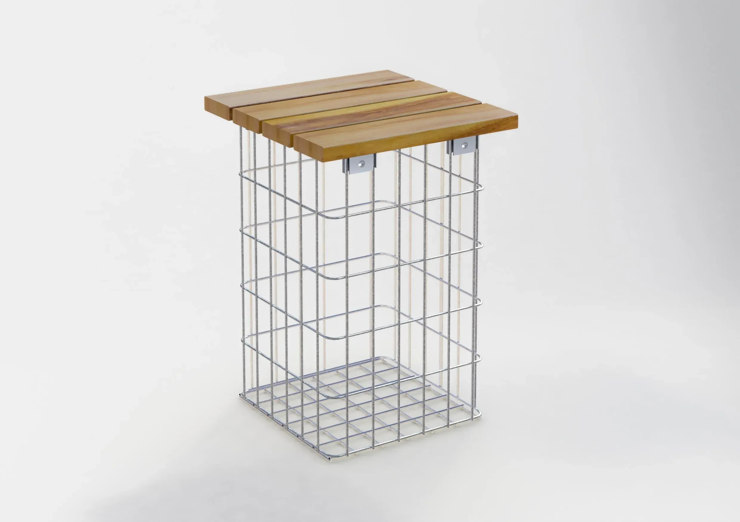 Tabouret galvanisé à chaud MW 5 x 10 cm, TEAK