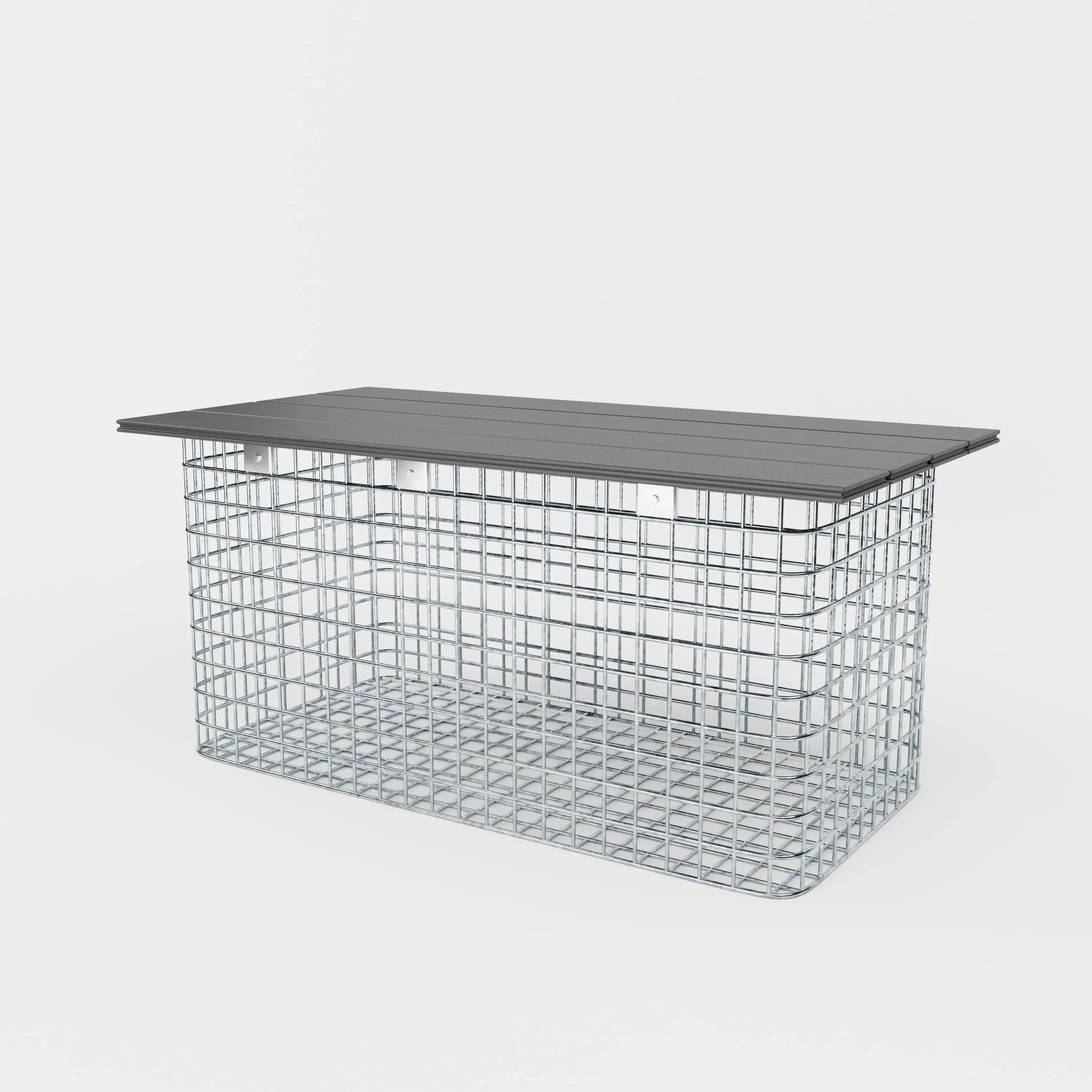 Banc de jardin 102 x 50 x 52 cm MW 5 x 5 cm galvanisé à chaud, avec revêtement recyclé en anthracite