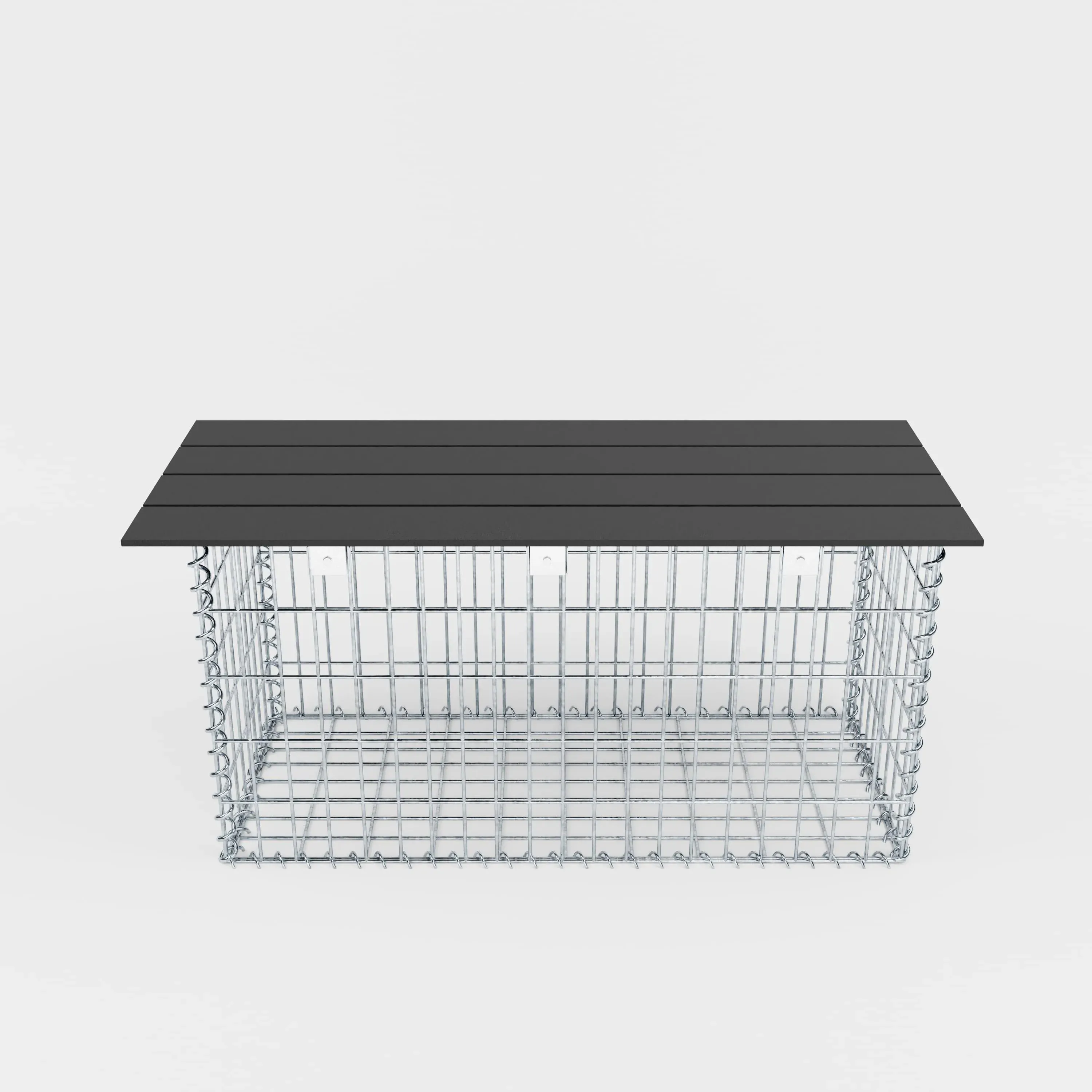 Banc de jardin fourche en spirale 105 x 50 x 40 cm - MW 5 x 10 cm, avec revêtement recyclé en anthracite