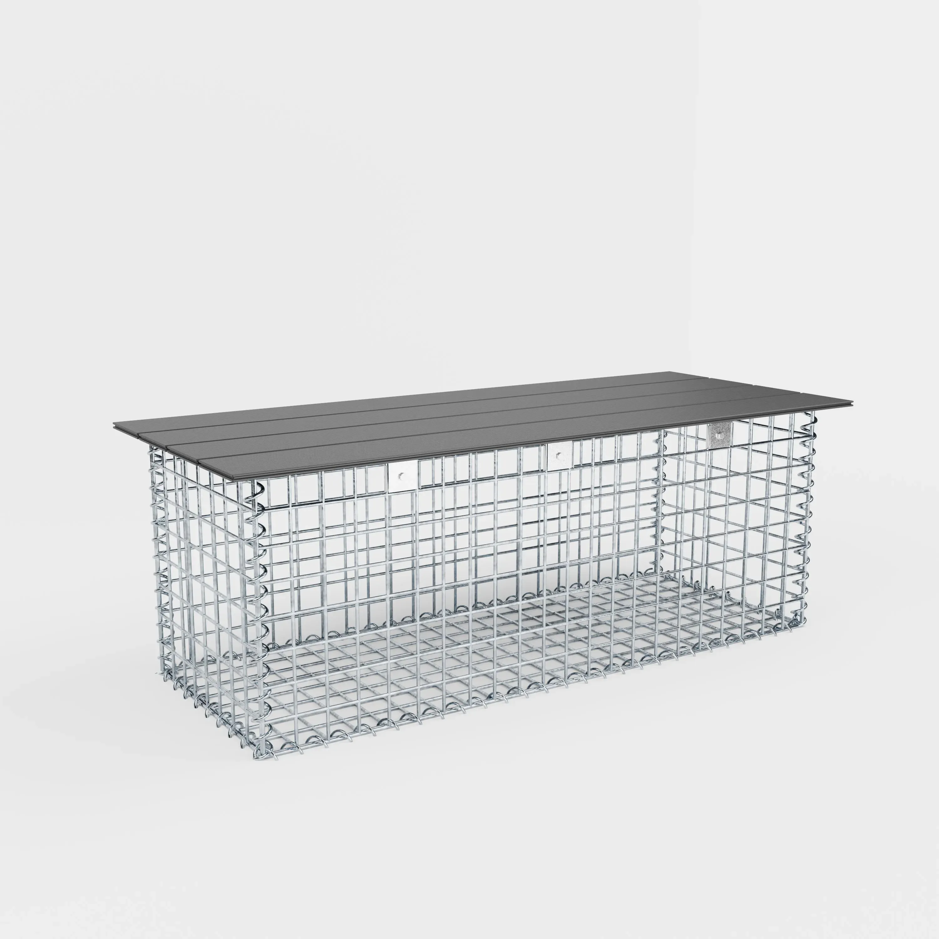 Banc de jardin fourche en spirale 105 x 50 x 40 cm - MW 5 x 5 cm, avec revêtement recyclé en anthracite