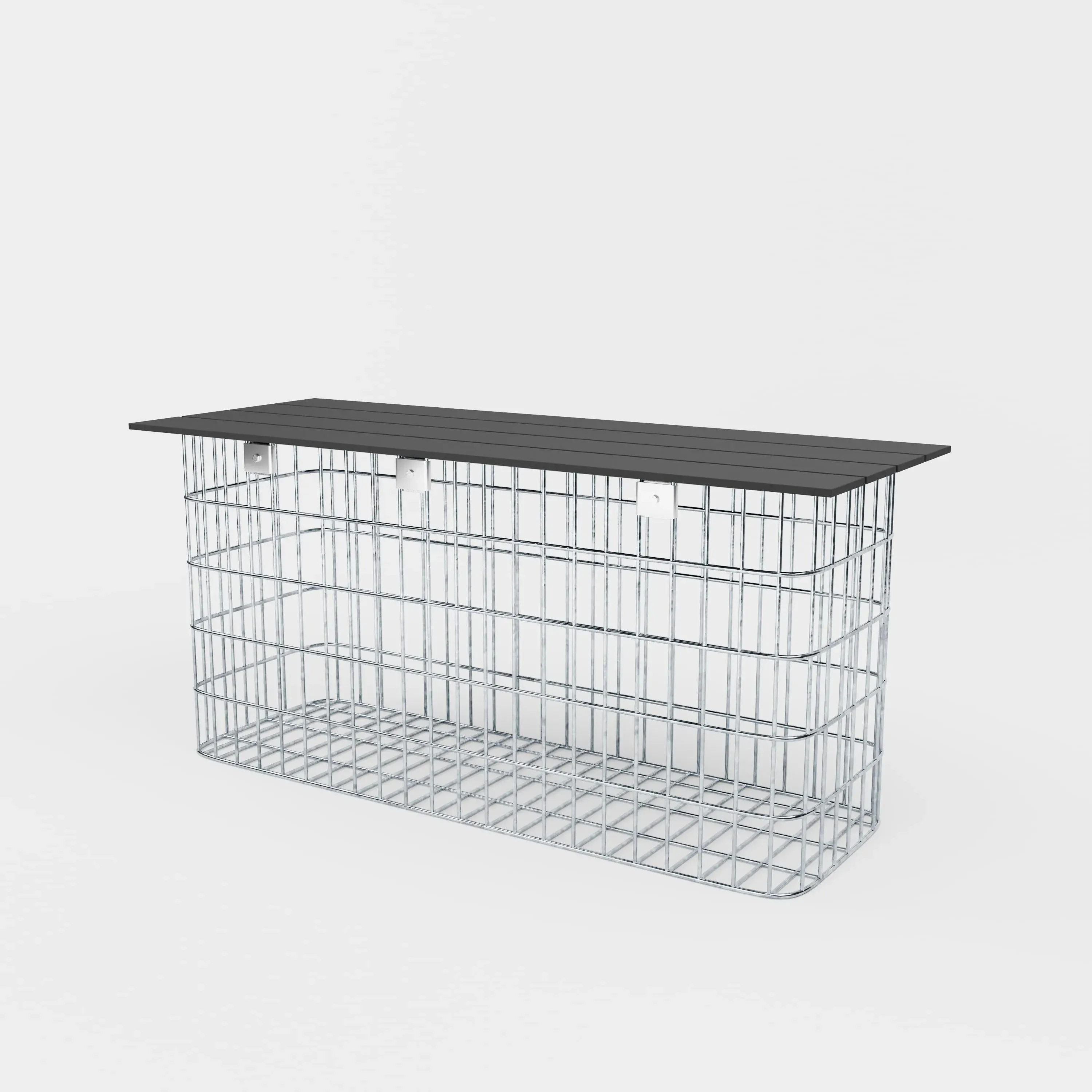 Banc de jardin 102 x 50 x 32 cm MW 5 x 10 cm galvanisé à chaud, avec revêtement recyclé en anthracite