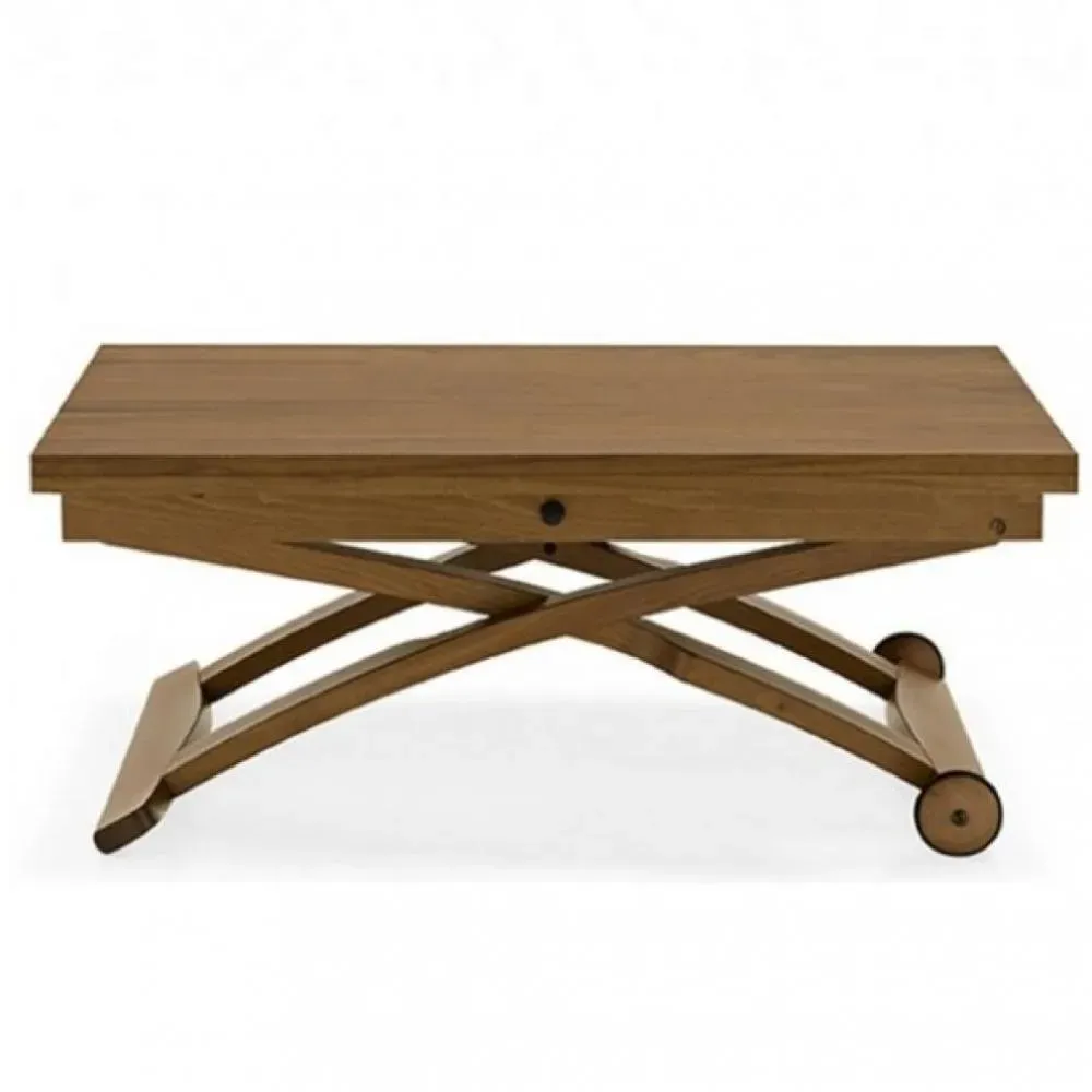 Table basse relevable extensible italienne MASCOTTE  noyer 105 x 70/140 cm