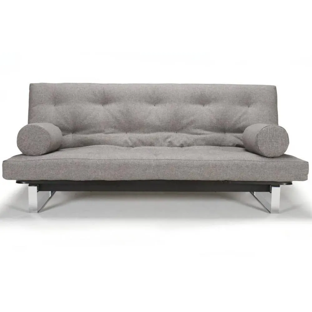 INNOVATION LIVING  Canapé convertible clic-clac MINIMUM lit 140*200 cm capitonné tissu Mixed Dance Grey