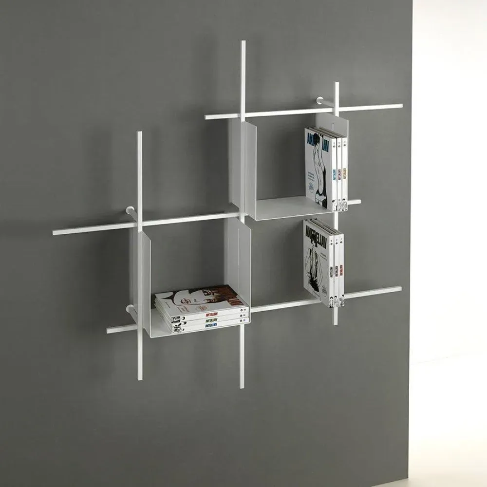 Bibliothèque murale STOCKHOLM structure blanche casier blanc