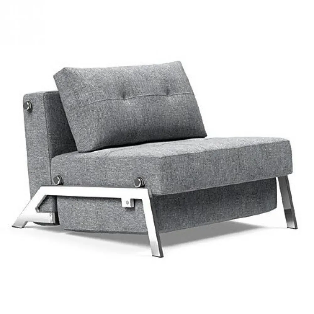 INNOVATION LIVING  Fauteuil design SOFABED CUBED 02 CHROME Twist Granite convertible lit 200x90 cm