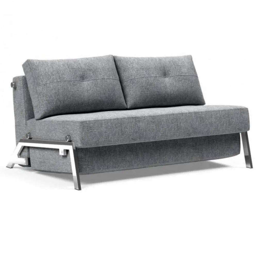 INNOVATION LIVING  Canapé design CUBED 02 CHROME 160 convertible lit 200x160 cm tissu Twist Granite