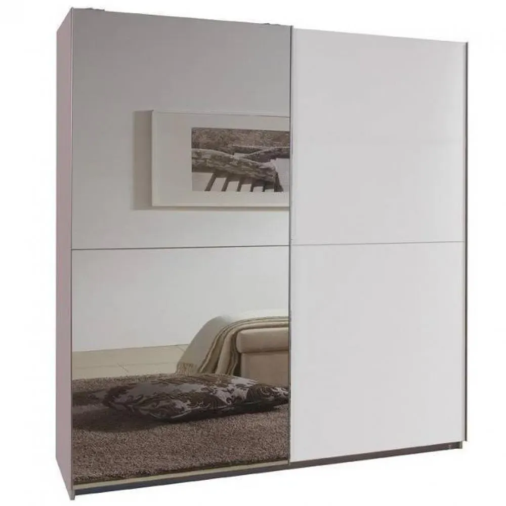 Dressing portes coulissantes CLAPTON 179 cm blanc / miroir