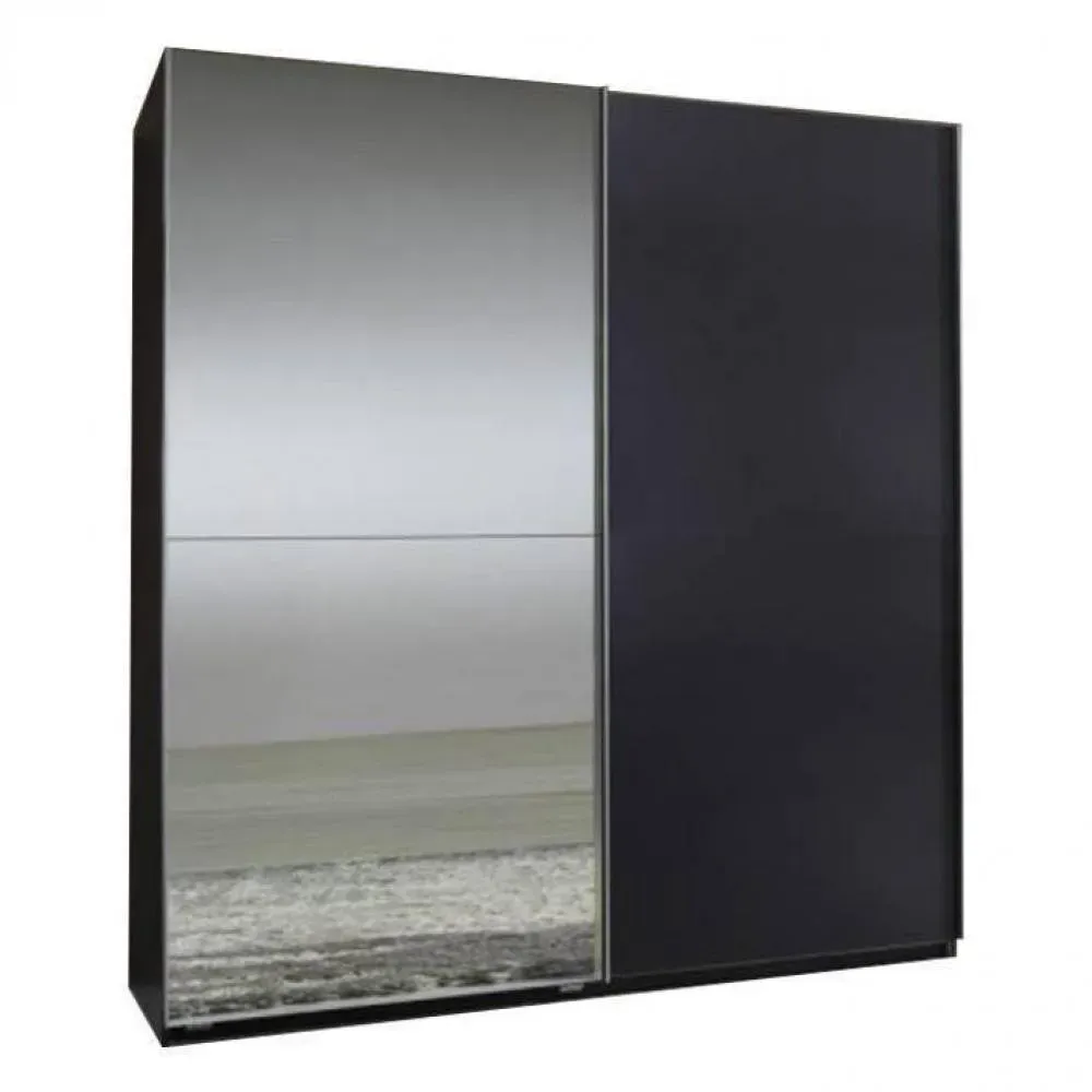 Dressing portes coulissantes CLAPTON 179 cm gris graphite / miroir