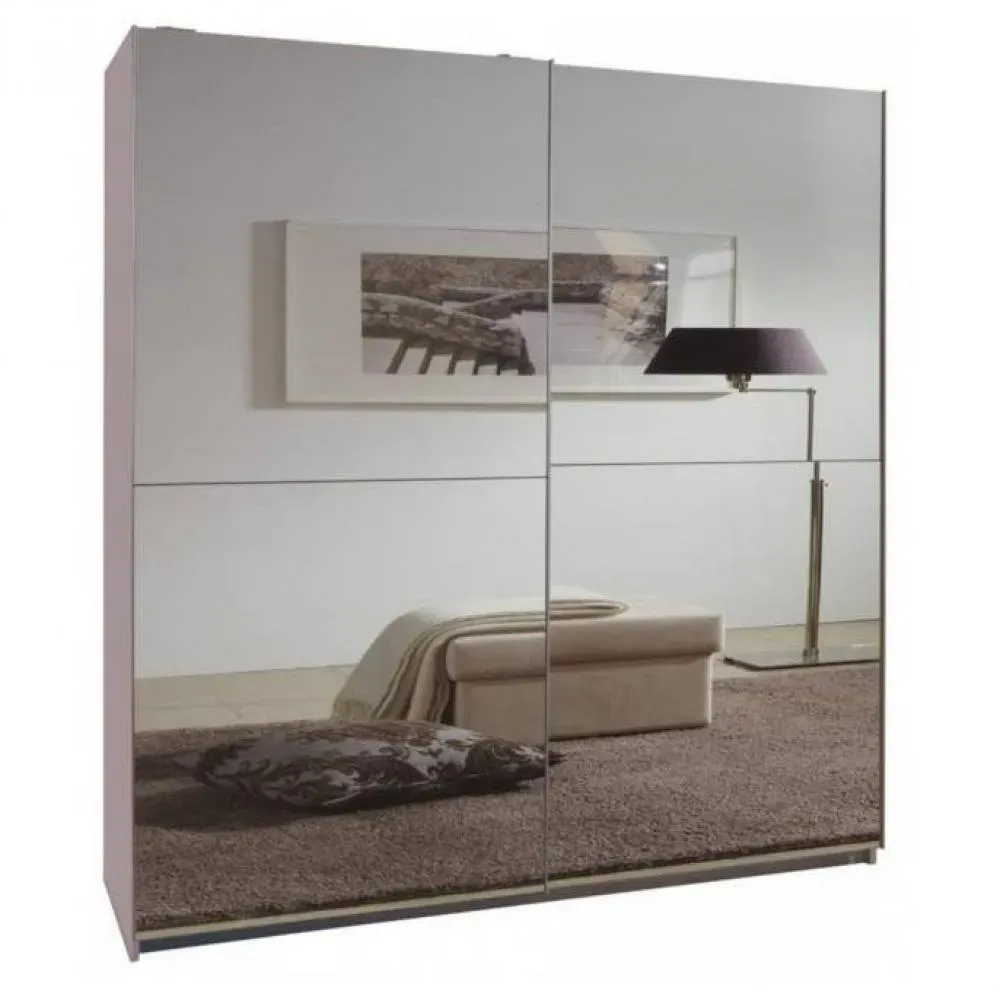 Dressing CLAPTON 135 cm portes coulissantes blanc / miroirs