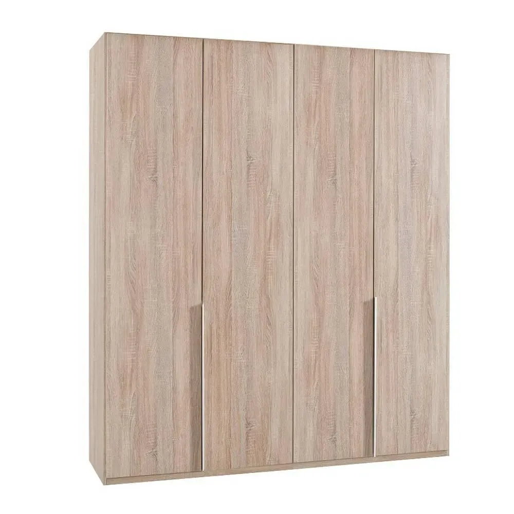 Armoire 4 portes WILMA 180 cm chêne naturel