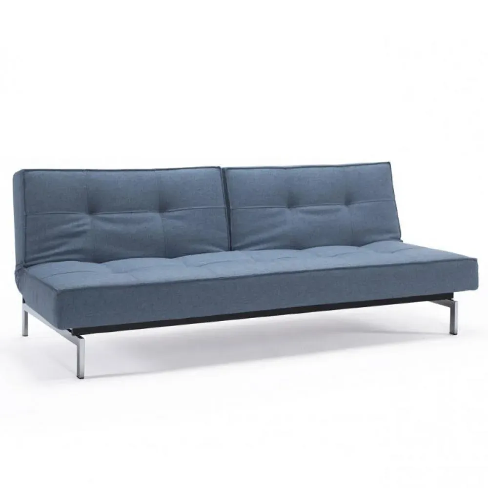 INNOVATION LIVING  Canapé SPLITBACK  CHROME convertible lit 115*210 cm tissu Mixed Dance Light Blue