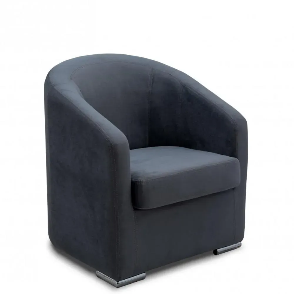 Fauteuil fixe FOLIO velours gris anthracite