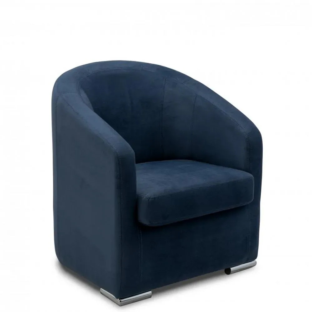 Fauteuil fixe FOLIO velours bleu