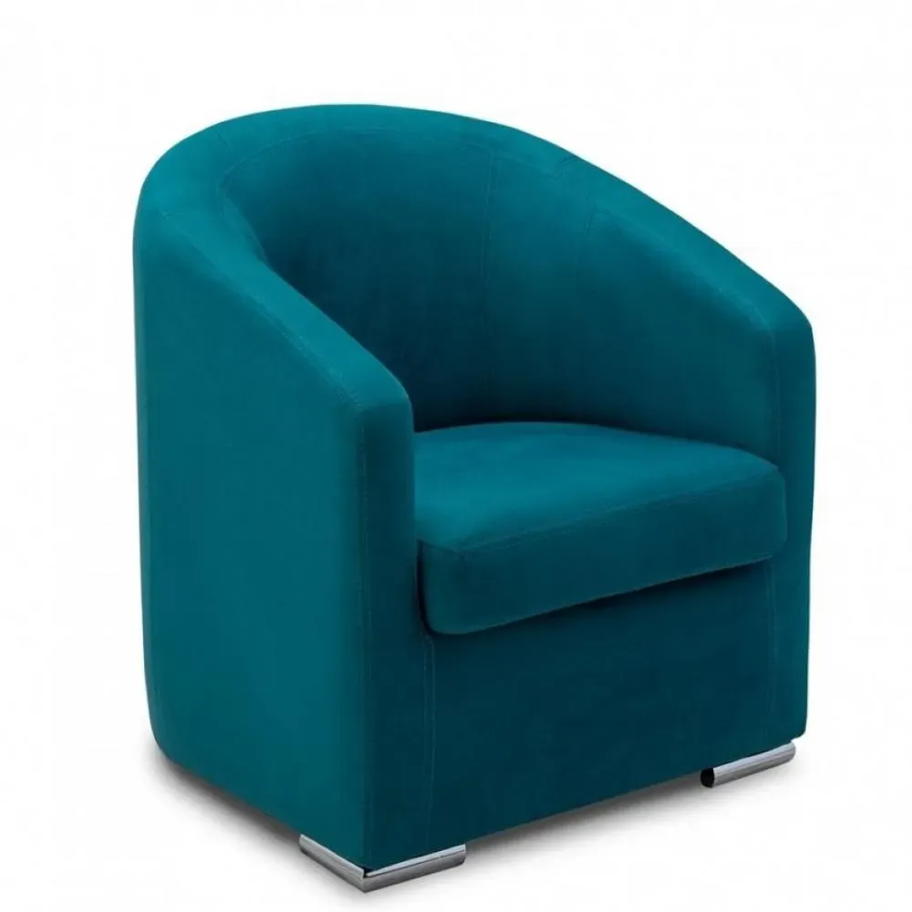 Fauteuil fixe FOLIO velours turquoise