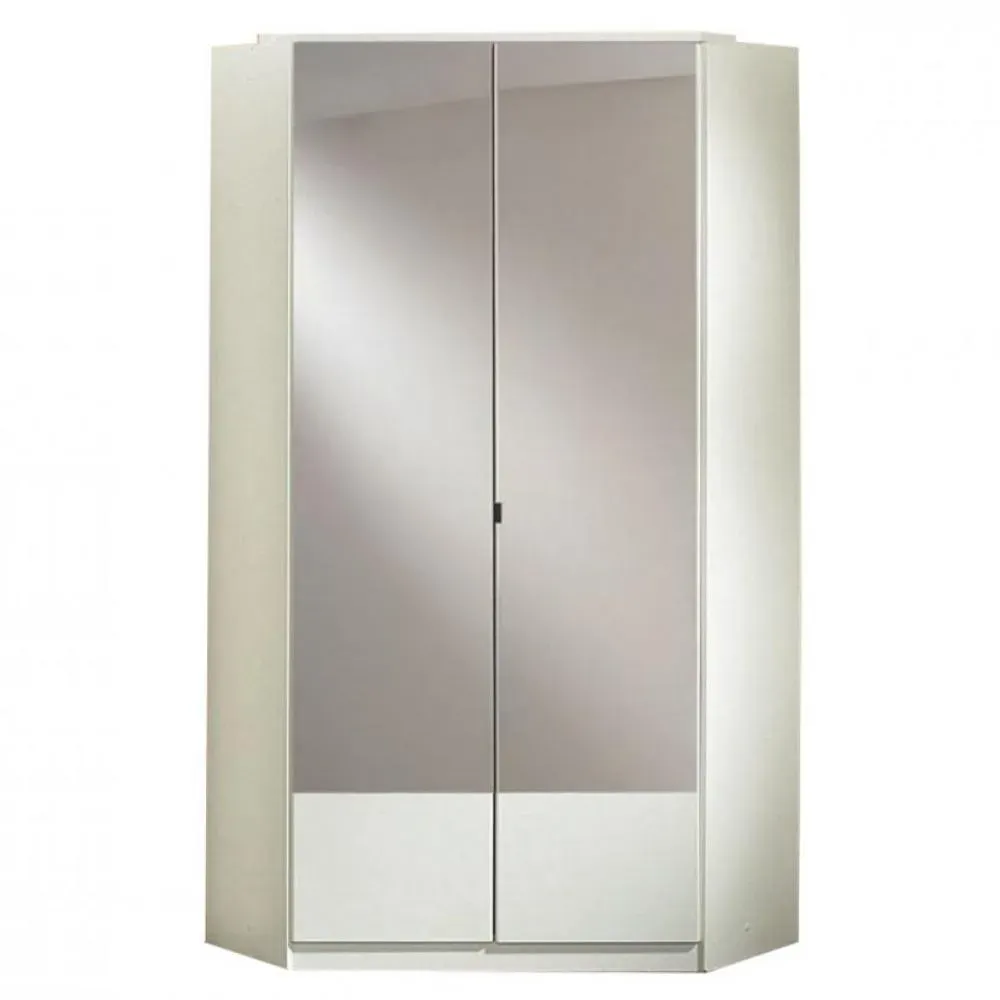 Armoire dressing d'angle DINGLE 2 portes miroirs 95*95 blanche