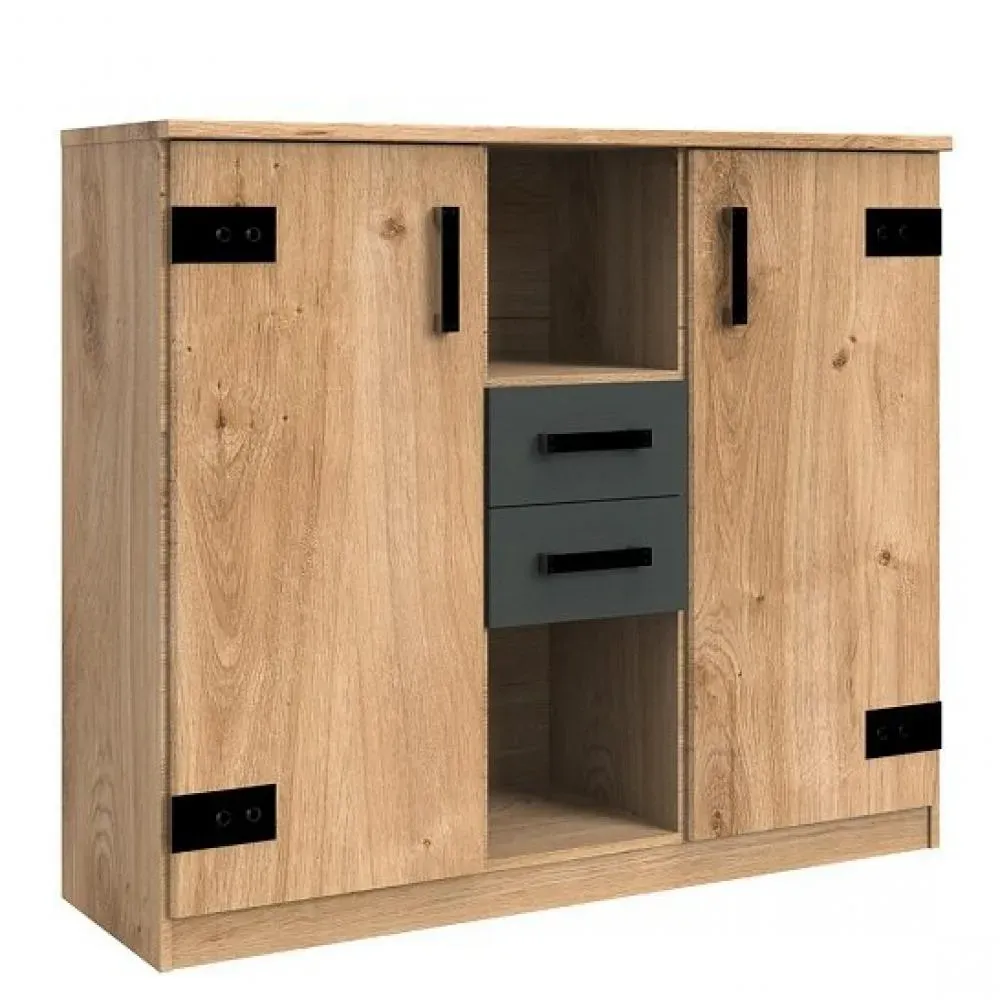 Commode style industriel LISBURN chêne