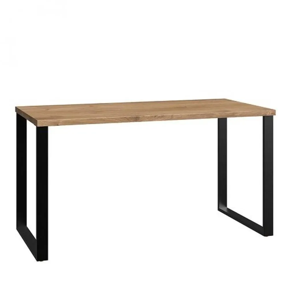 Bureau LISBURN style industriel 140 x 70 chêne métal graphite