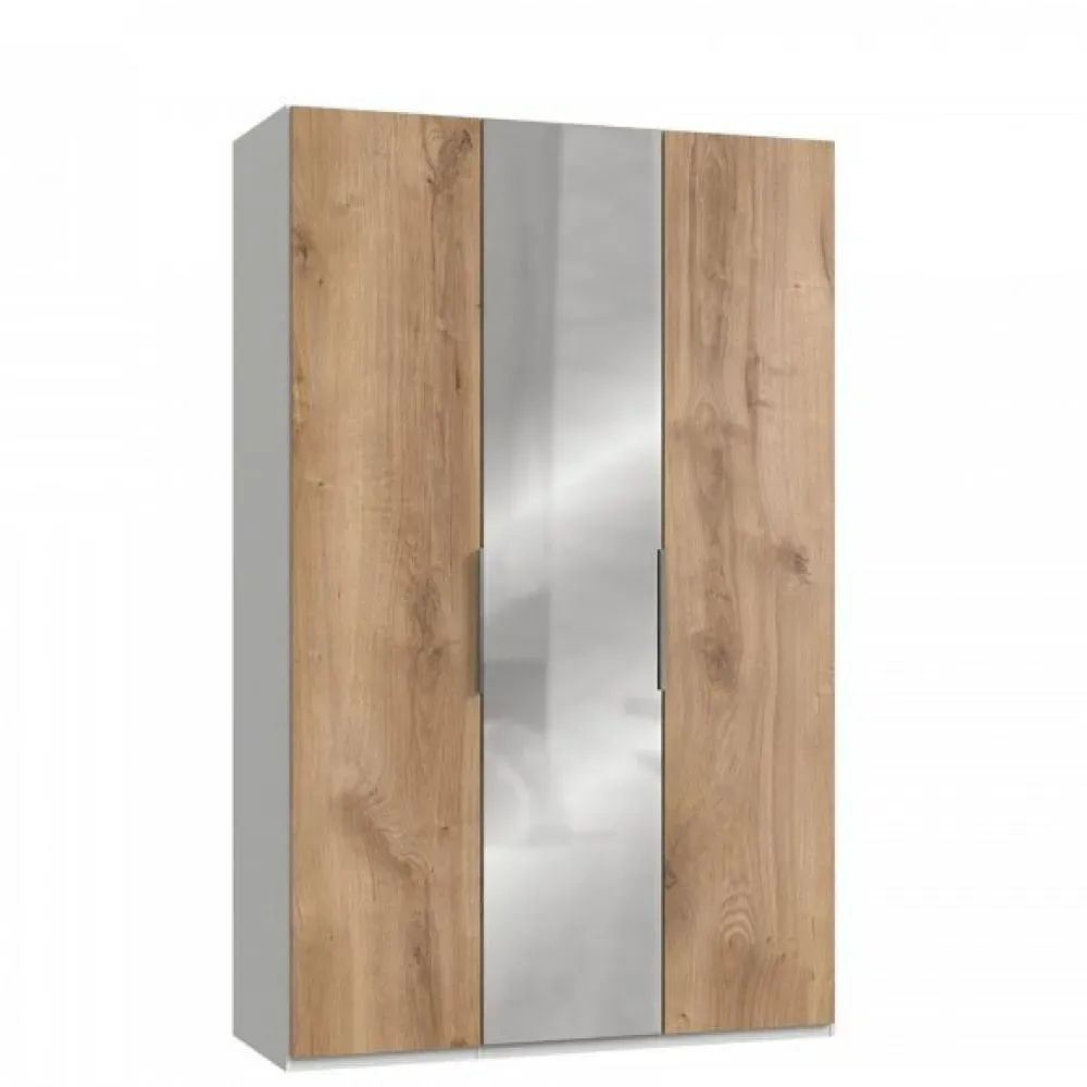 Armoire de rangement LISBETH 2 portes chêne 1 miroir 150 x 236 cm hauteur