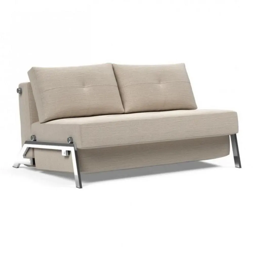INNOVATION LIVING  Canapé design CUBED 02 CHROME convertible 200x140 cm tissu Blida Sand Grey