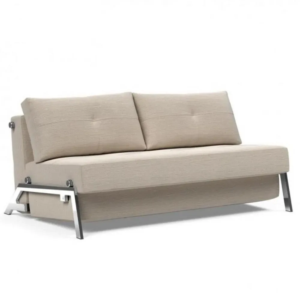 INNOVATION LIVING  Canapé design CUBED 02 CHROME 160 convertible tissu Blida Sand Grey
