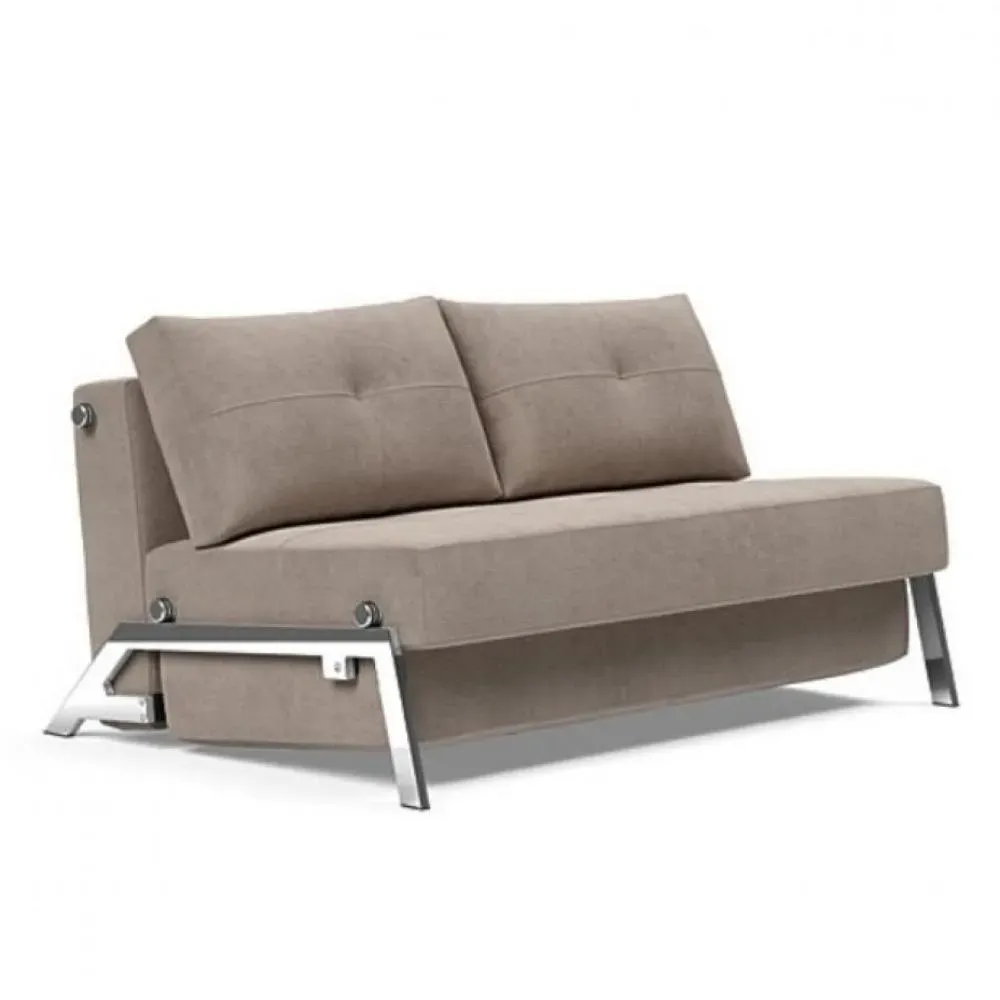 INNOVATION LIVING  Canapé design CUBED 02 CHROME convertible 200*140 cm tissu Cordufine, Beige