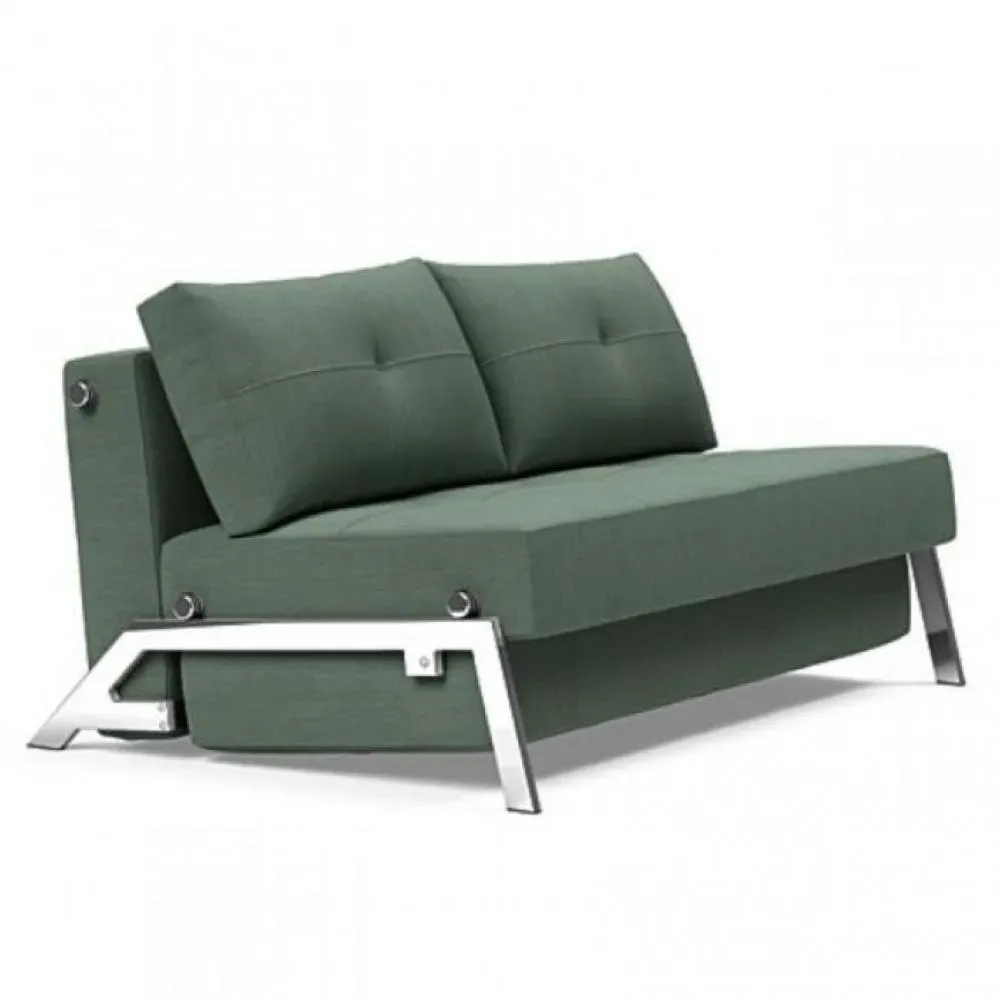 INNOVATION LIVING  Canapé design CUBED 02 CHROME convertible 200x140 cm tissu Elegance Green