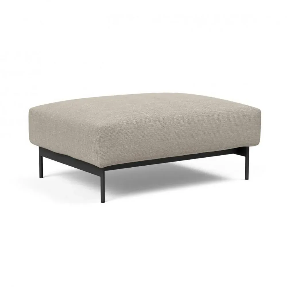 INNOVATION LIVING  Pouf design MALLOY pieds metal Tissu Kenya Gravel 75*100 cm