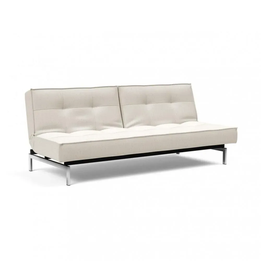 INNOVATION LIVING  Canape SPLITBACK  CHROME convertible lit 115*210 cm Tissu Boucle Off White