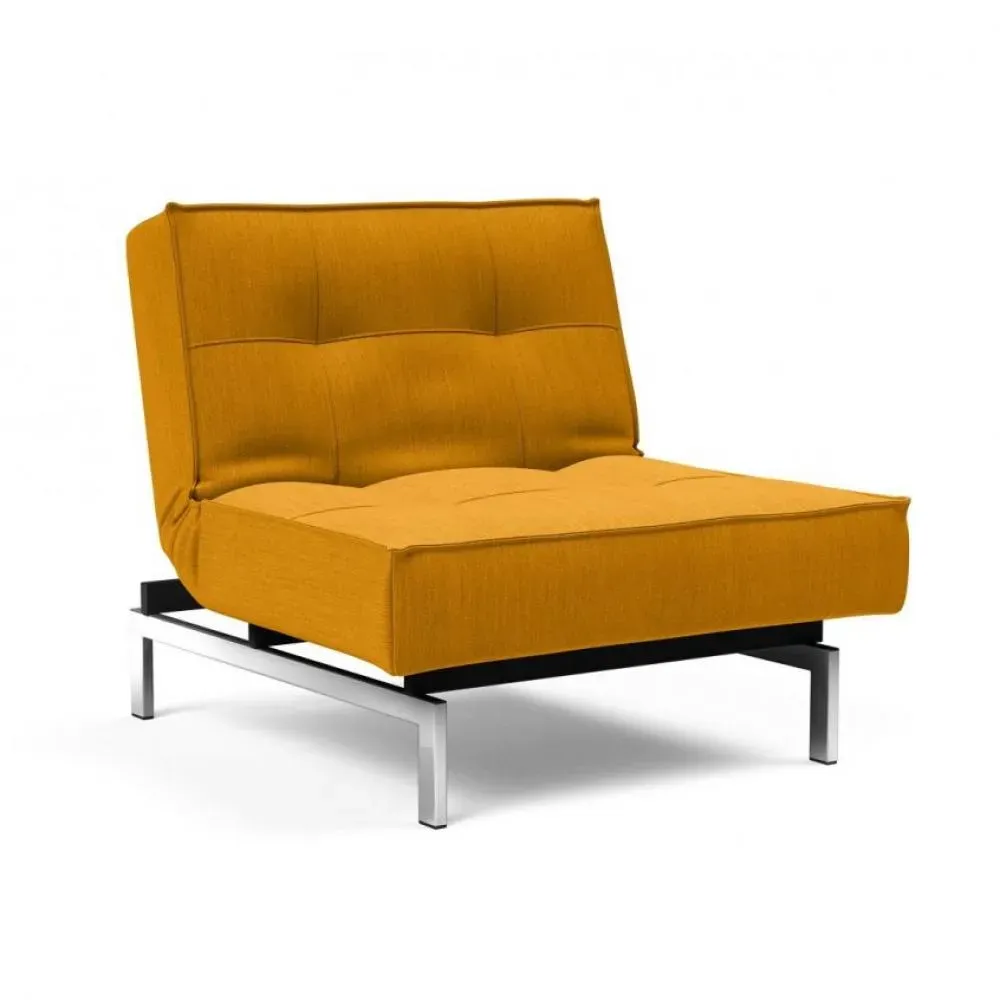 INNOVATION LIVING  Fauteuil design SPLITBACK CHROME convertible lit 90*115 cm tissu Elegance Burned Curry