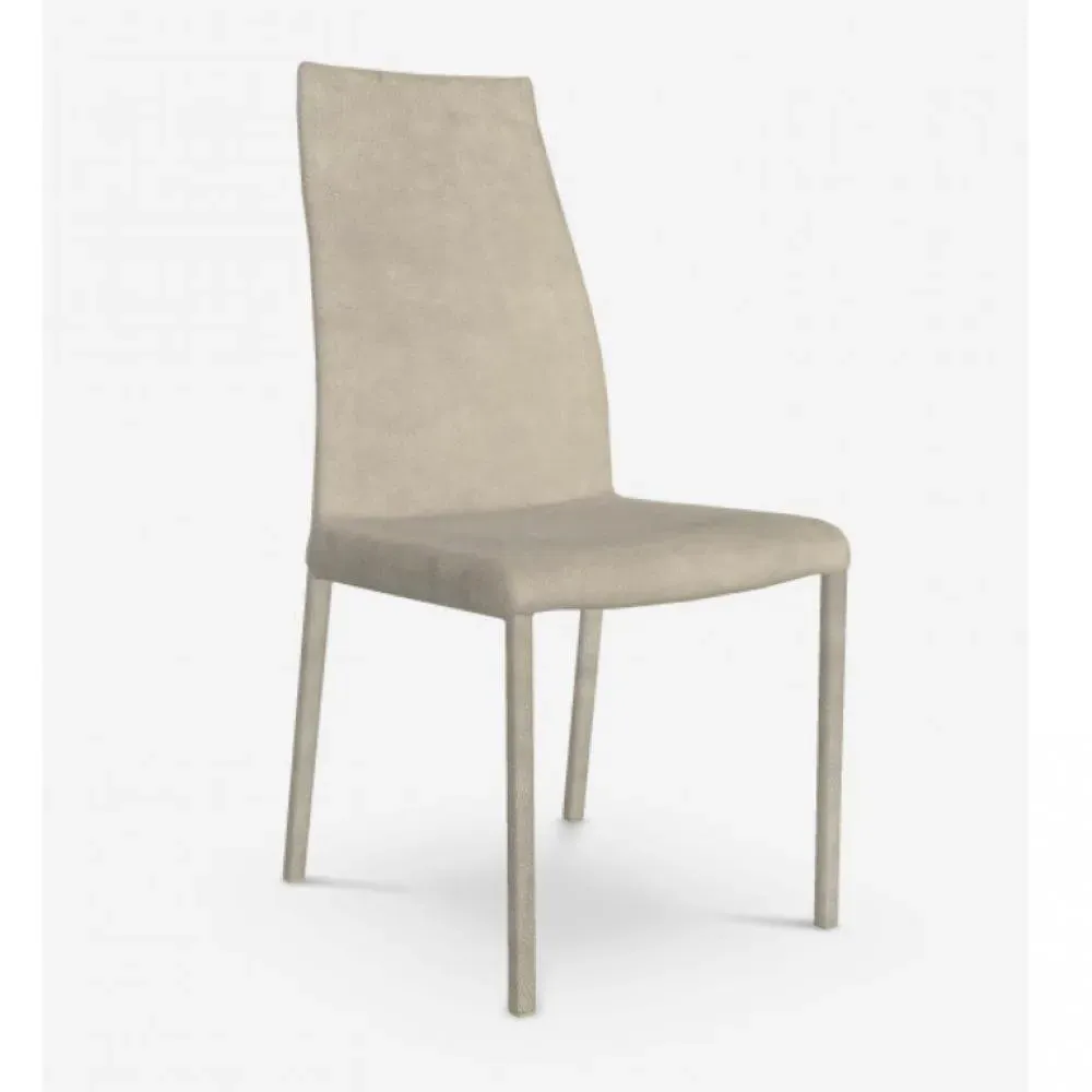 OZZIO BLITZ Lots de 2 Chaises en Eco-cuir nubuk Crème Cafè