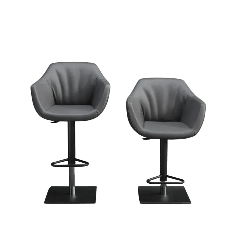 Ozzio NEMO Tabouret de bar en Cuir Polvere et Métal