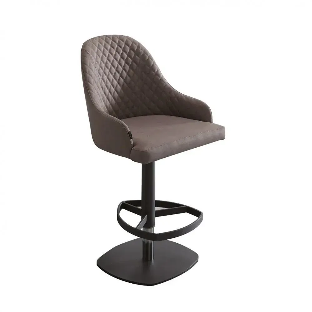 Ozzio DYLAN  Tabouret de bar en Cuir Polvere et Métal