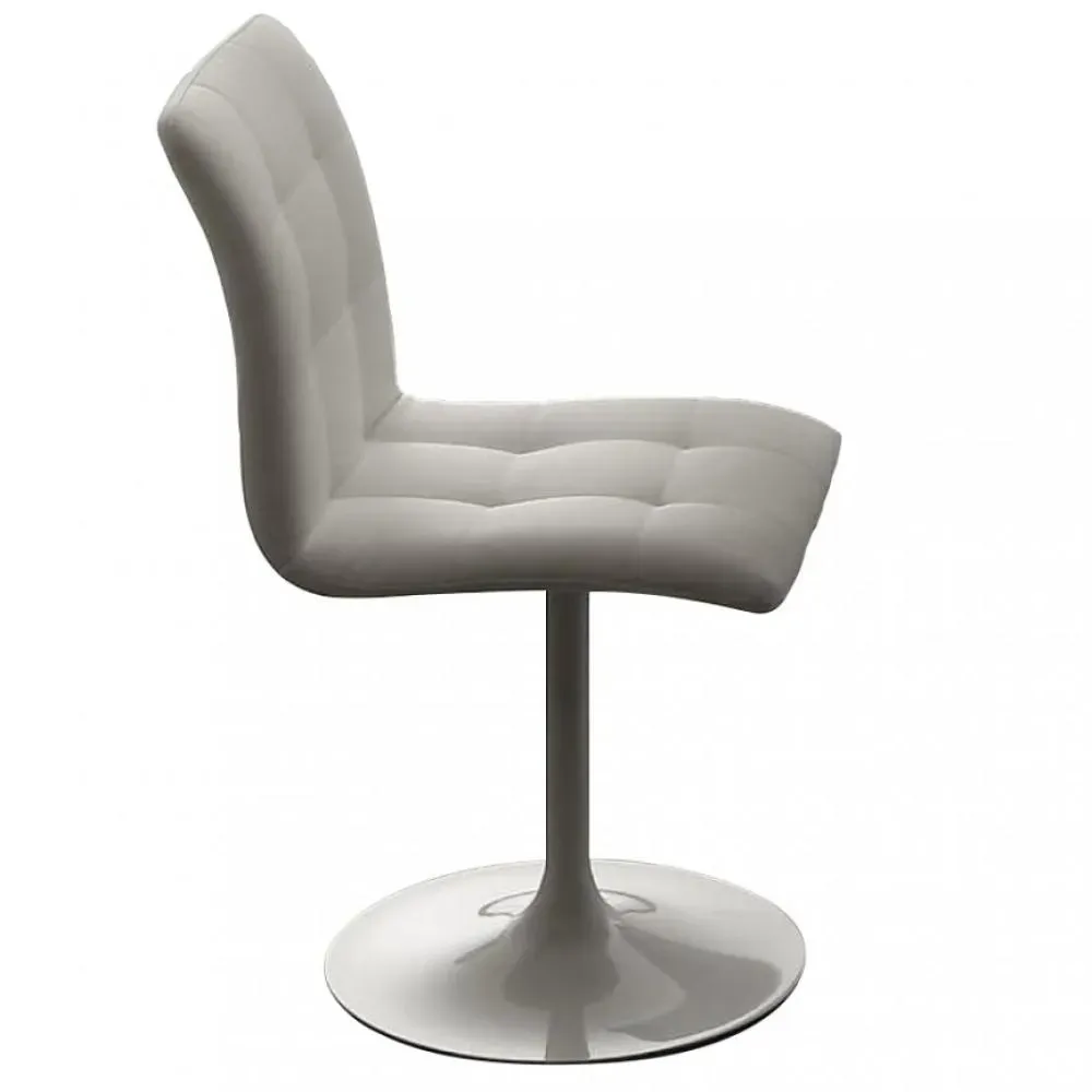 Chaise AERA sable piètement pivotant métal laqué blanc