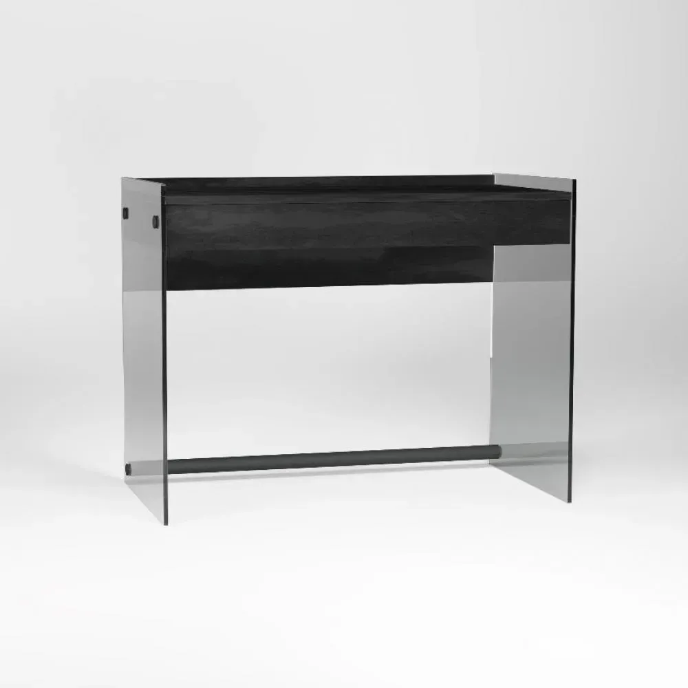 bureau MYDESK en verre fumé coloris noir carbone