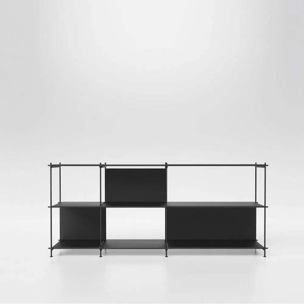 Bibliothèque MUSA de 2 étagères en métal noir