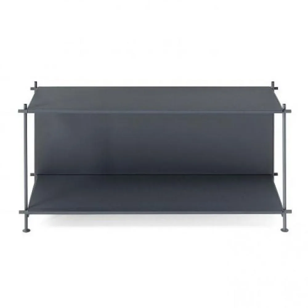 Bibliothèque MUSA 95 cm avec côtés de 50 cm de haut en tiges d'acier