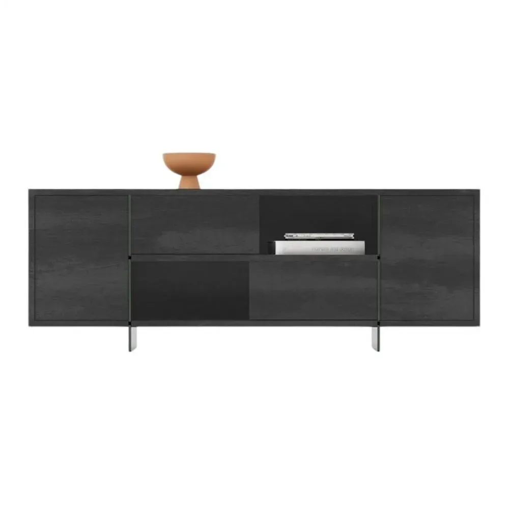 Buffet MADISSON en stratifié écologique coloris noir carbone