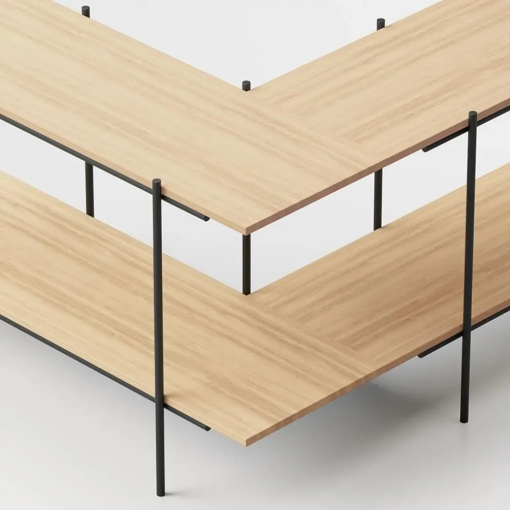 Etagère de sol BIPLANO coloris chêne naturel