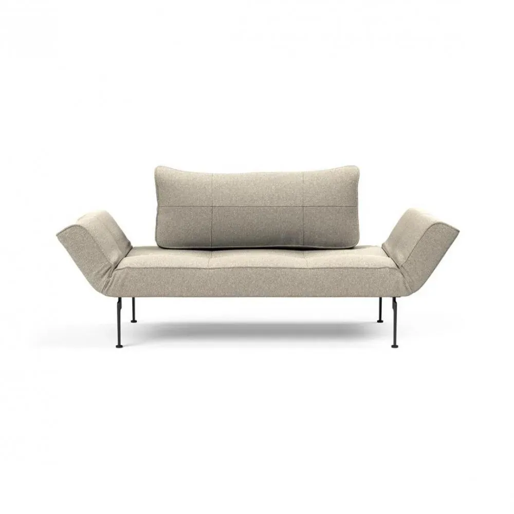 Canapé lit ZEAL LASER  piétement acier tissu bouclé beige