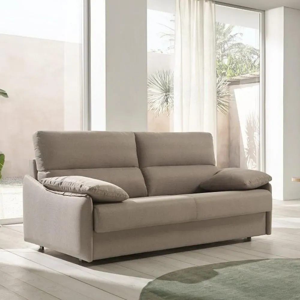 Canapé convertible express VERONE couchage 140 x 200 cm beige