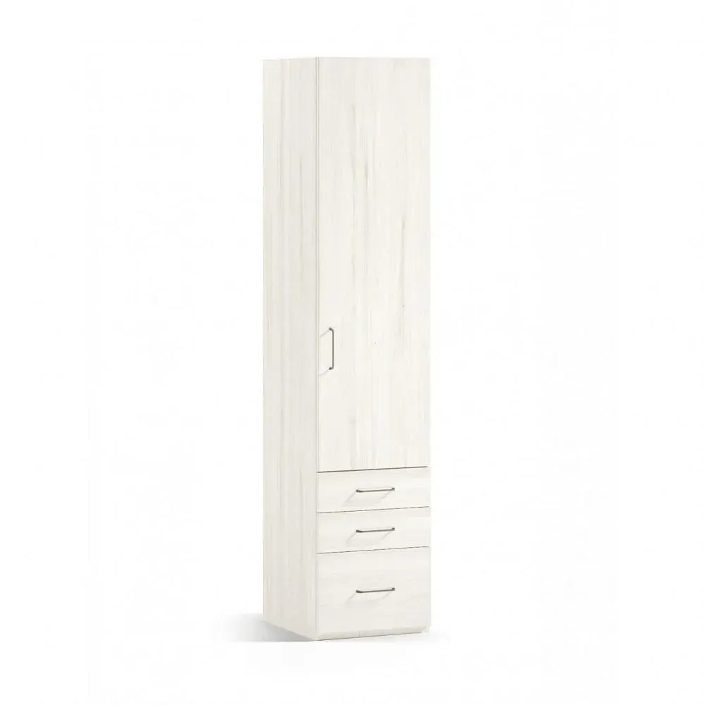 Armoire 1 porte droite 2 tiroirs 1 caisson 62,3 x 57,5 x 220 cm