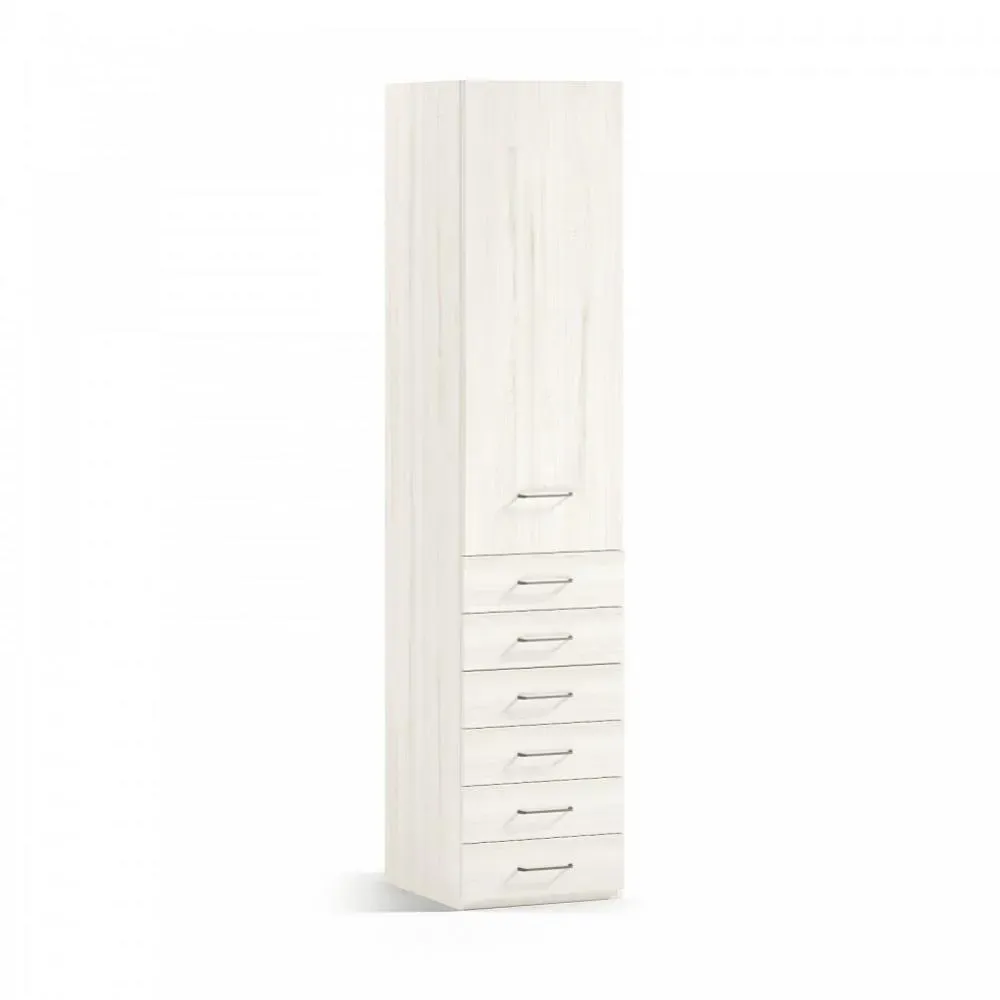 Armoire 1 porte gauche 6 tiroirs 42,3 x 57,5 x 220 cm