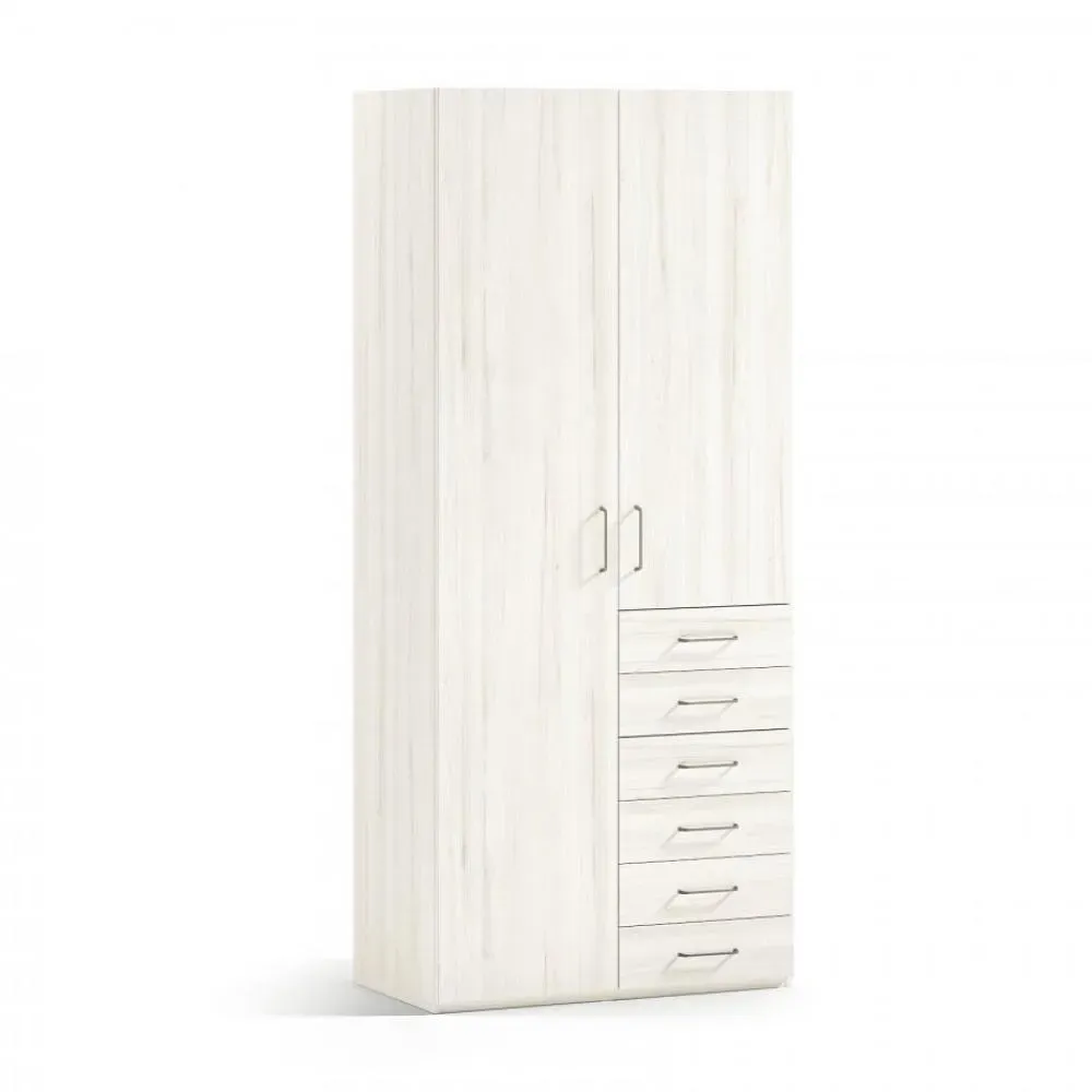 Armoire saison droite 2 portes 6 tiroirs 104,1 x 57,5 x 220 cm