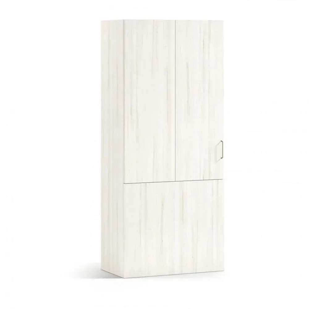 Armoire penderie 119,1 x 57,5 x 240 cm portes battantes coffre rabattable hauteur 67 cm