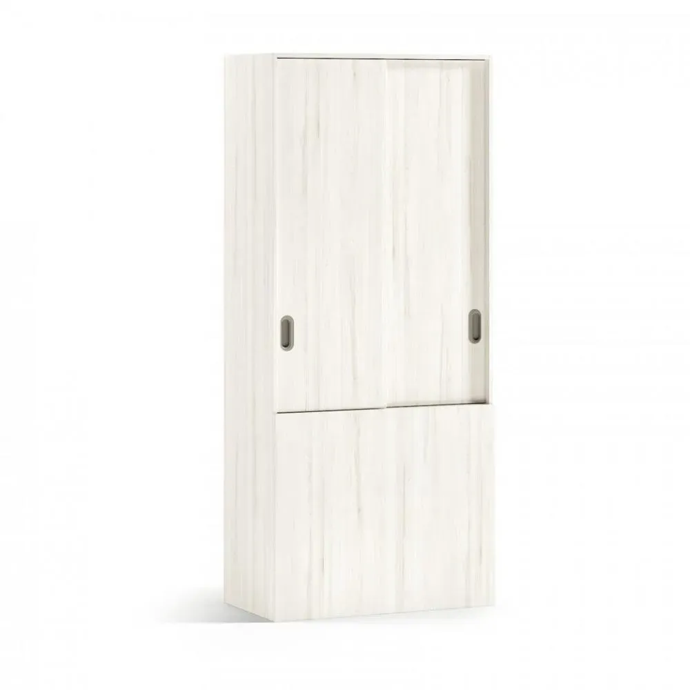 Armoire penderie 104,1 x 57,5 x 240 cm  portes coulissantes coffre rabattable hauteur 67 cm