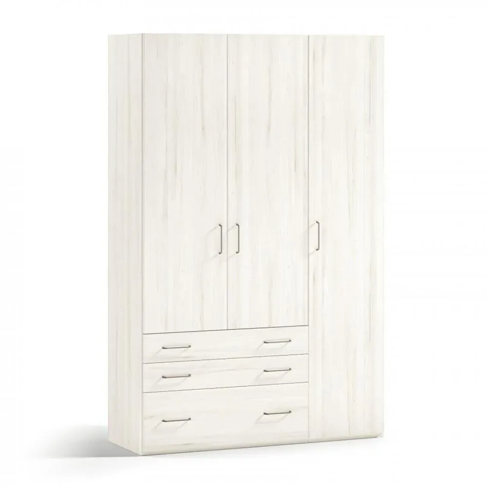 Armoire 3 portes 2 tiroirs 1 caisson gauche 159,5 x 57,5 x 220 cm
