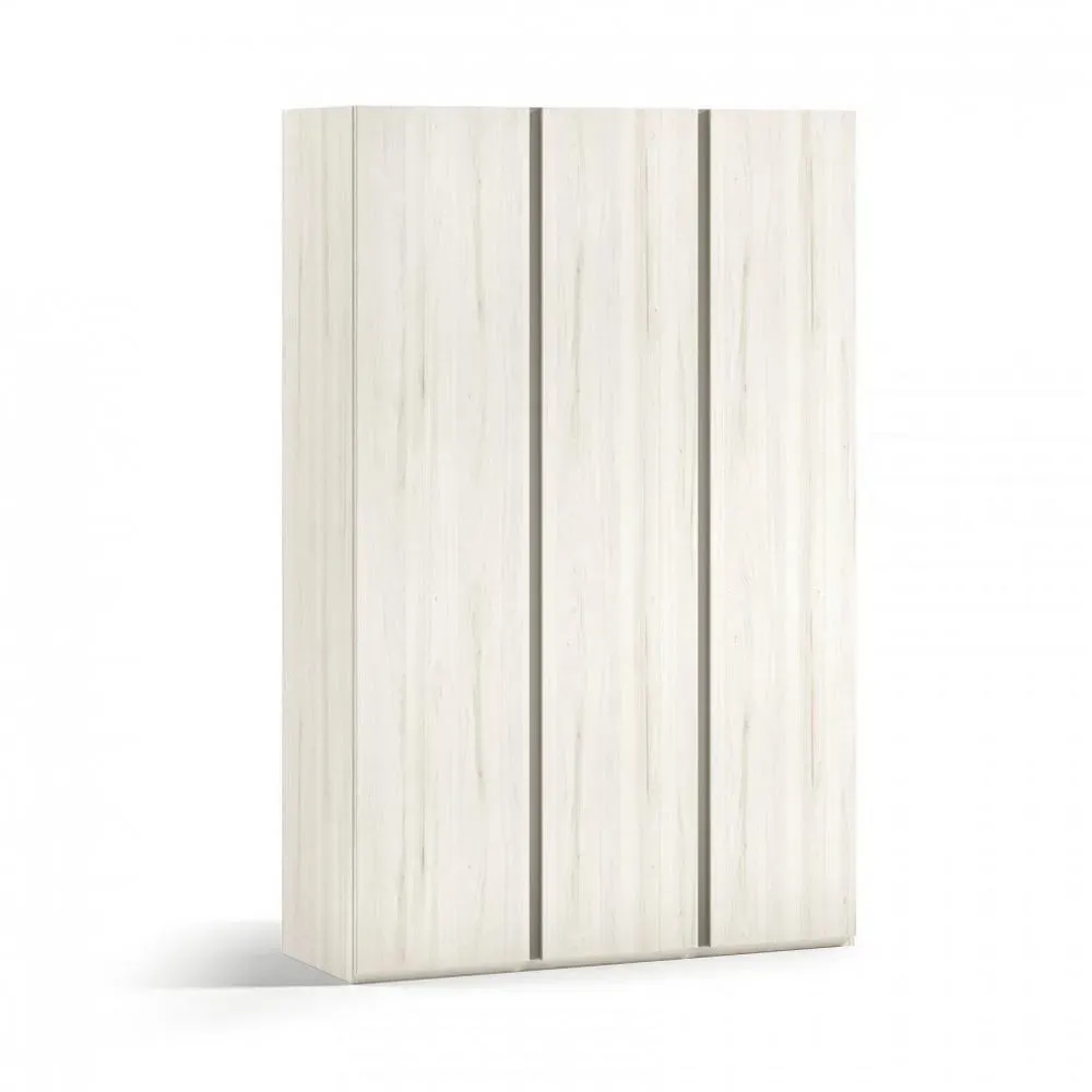 Armoire finition chêne blanchis 3 portes longues poignée New Perfil droite 144,5 x 57,5 x 240 cm